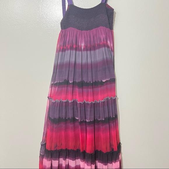 Bebe Silk Maxi Dress in Violet Purple and Magenta Pink Size Small - Picture 6 of 6